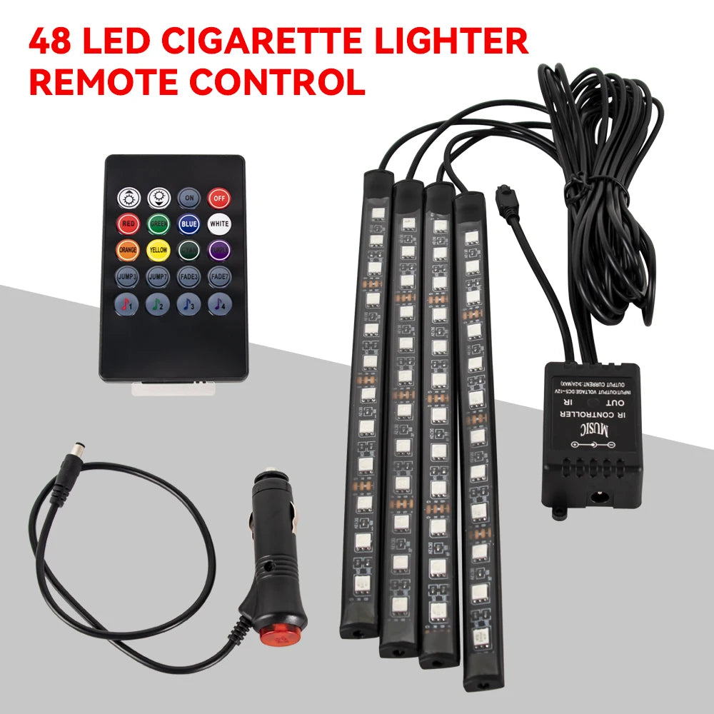 Kit LED RGB Ambient pentru Interior Auto - Iluminare Footwell cu Control APP