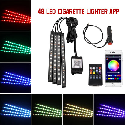 Kit LED RGB Ambient pentru Interior Auto - Iluminare Footwell cu Control APP
