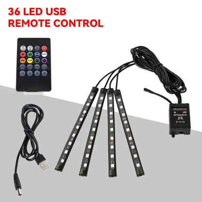 Kit LED RGB Ambient pentru Interior Auto - Iluminare Footwell cu Control APP