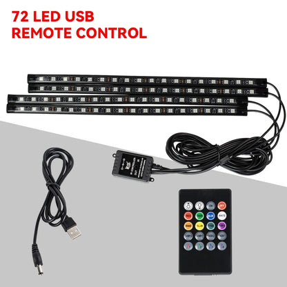 Kit LED RGB Ambient pentru Interior Auto - Iluminare Footwell cu Control APP