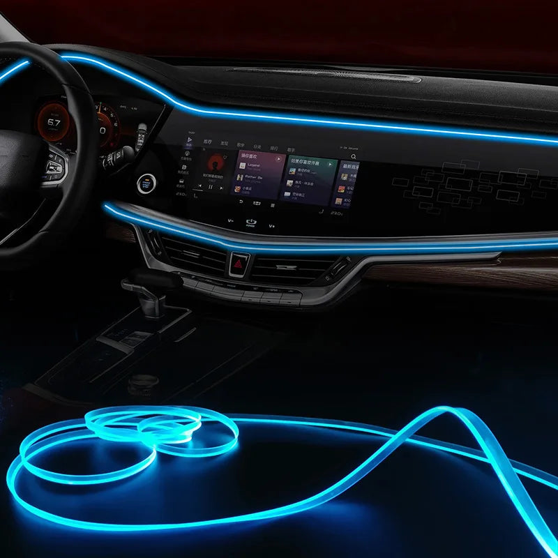 Bandă LED RGB Ambient pentru Interior Auto - Iluminare cu Fibră Optică