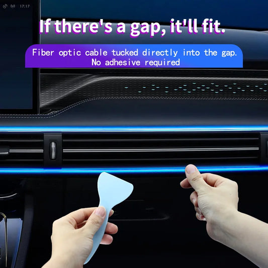Bandă LED RGB Ambient pentru Interior Auto - Iluminare cu Fibră Optică