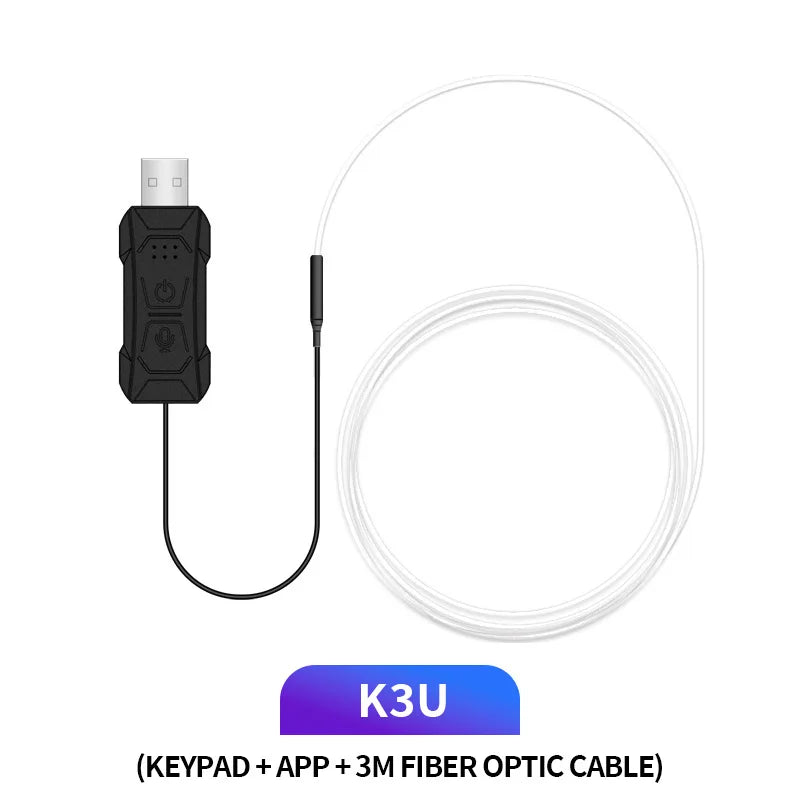 Bandă LED RGB Ambient pentru Interior Auto - Iluminare cu Fibră Optică