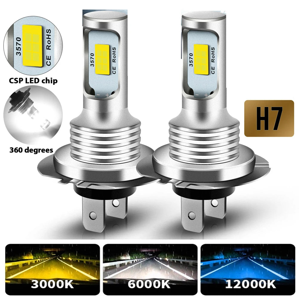 Becuri LED Auto H7 12V-24V - Iluminare Puternică 6000K