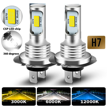 Becuri LED Auto H7 12V-24V - Iluminare Puternică 6000K