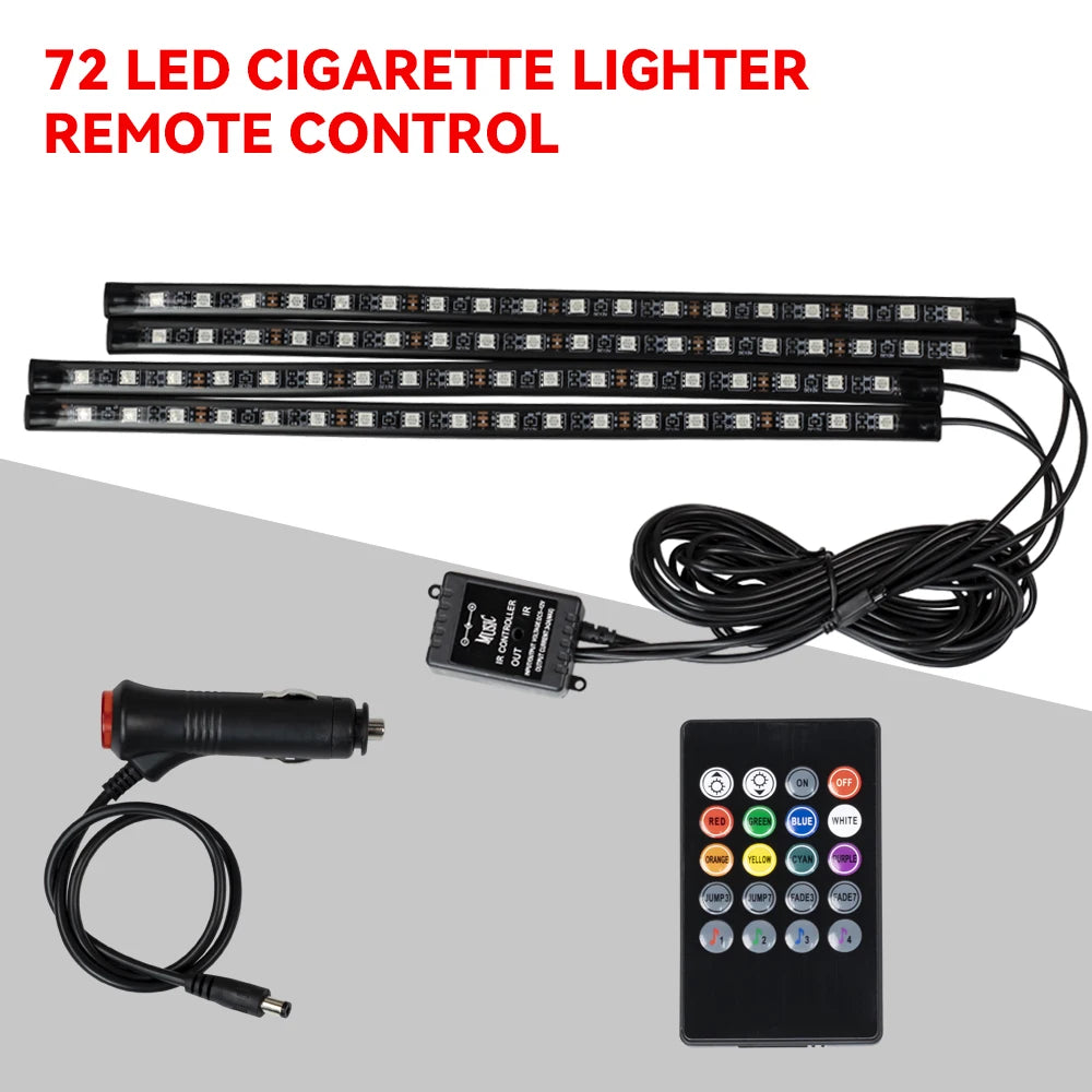 Kit LED RGB Ambient pentru Interior Auto - Iluminare Footwell cu Control APP