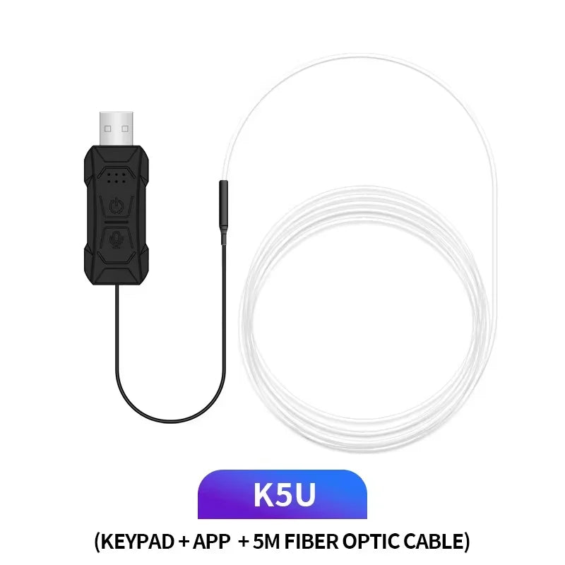 Bandă LED RGB Ambient pentru Interior Auto - Iluminare cu Fibră Optică